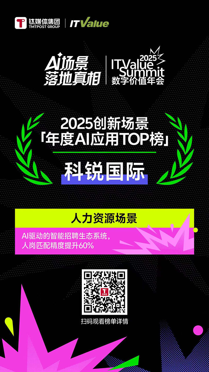 人力资源公司kdpay钱包官网国际的人工智能招聘匹配模型荣获钛媒体年度最佳场景实践TOP15